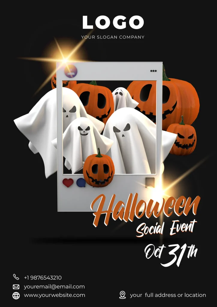 3D halloween social party