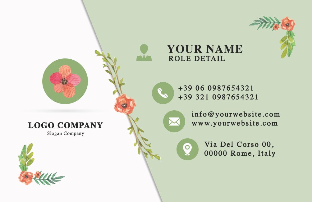 Business card flower style