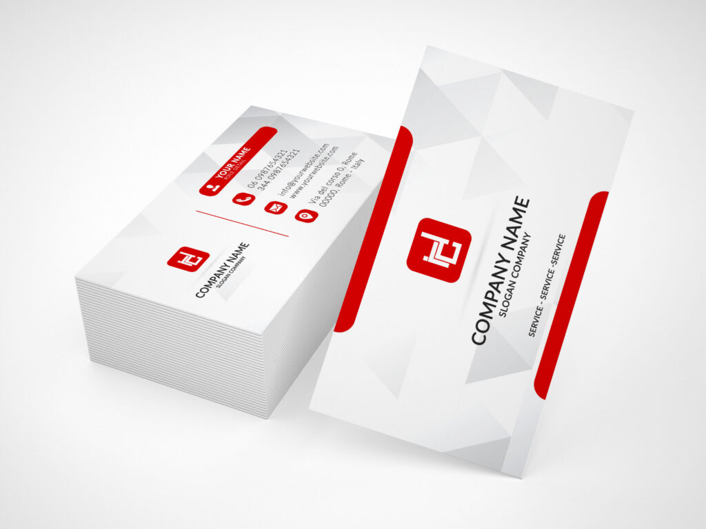 Red business card - psd template