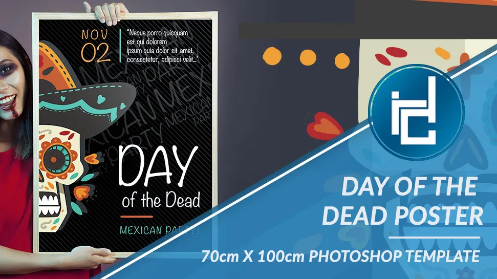 Day of the dead poster template: A4 210mm x 297mm