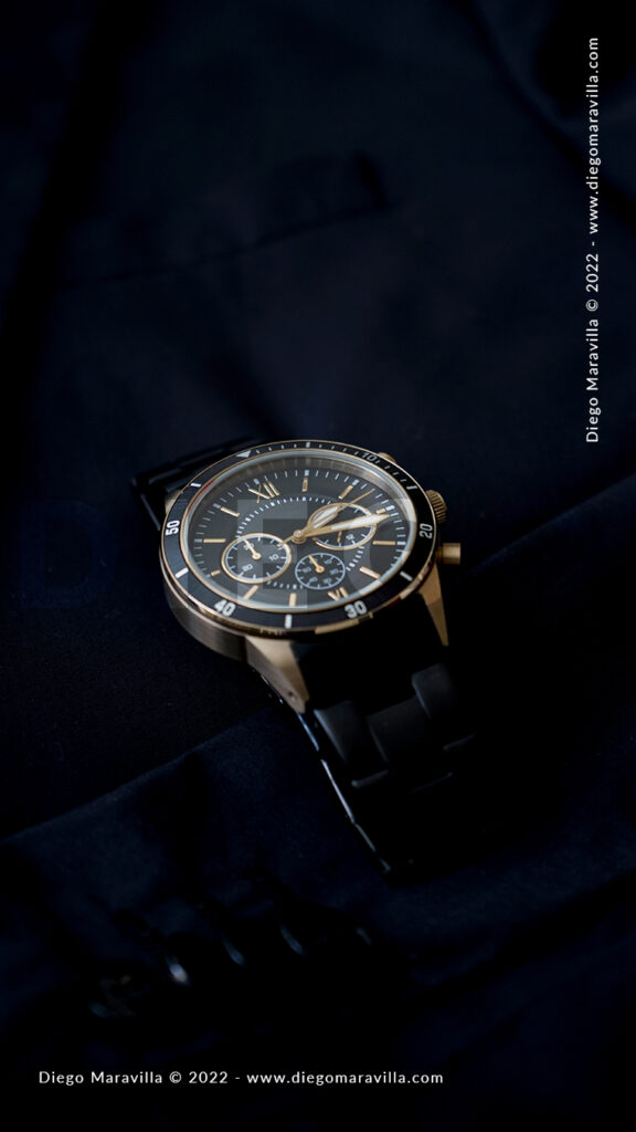Elegant black wrist watch for men