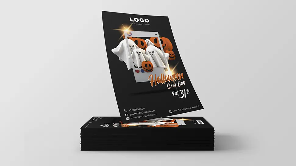 3D Halloween social party - PSD template: A4 210x297mm