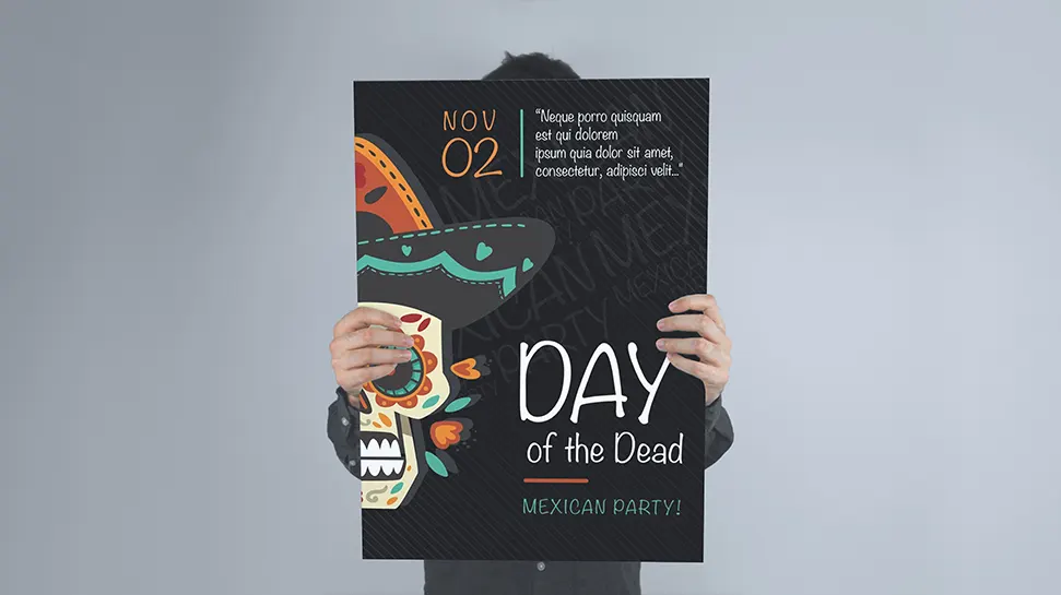 Day of the dead poster template: A4 210mm x 297mm