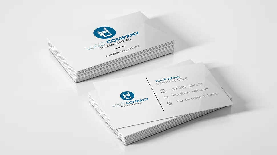 Blue business card - Template PSD 85mm x 55mm