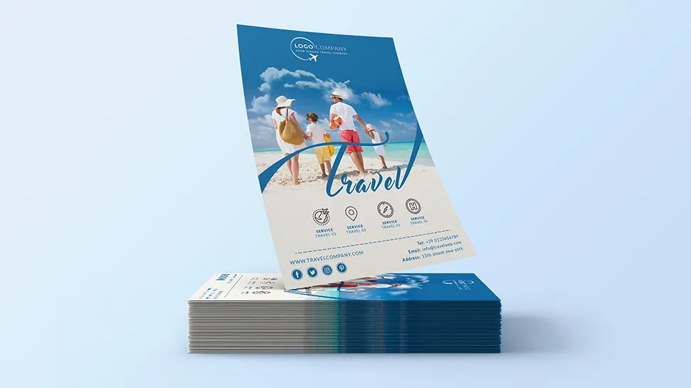 Summer travel flyer template: A4 210mm x 297mm