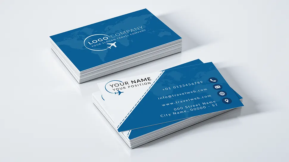 Travel business card - PSD Template: 85mm x 55mm