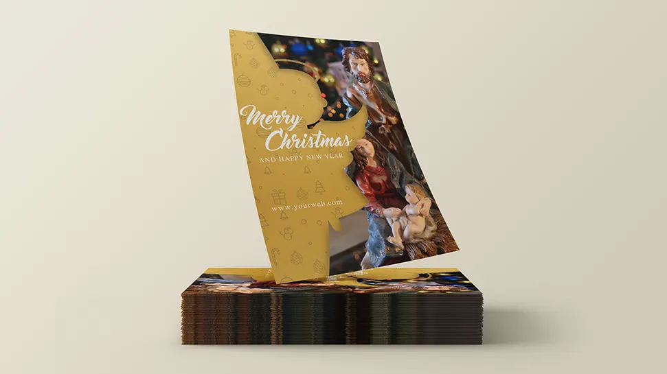 Merry christmas flyer gold version – Free PSD template A5
