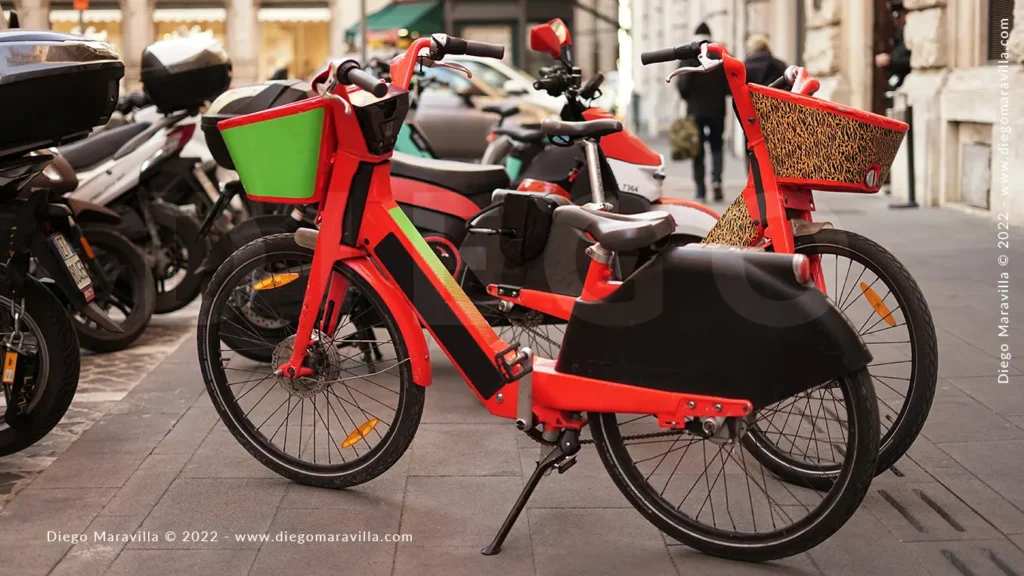 Rent orange bikes rome shared bike city