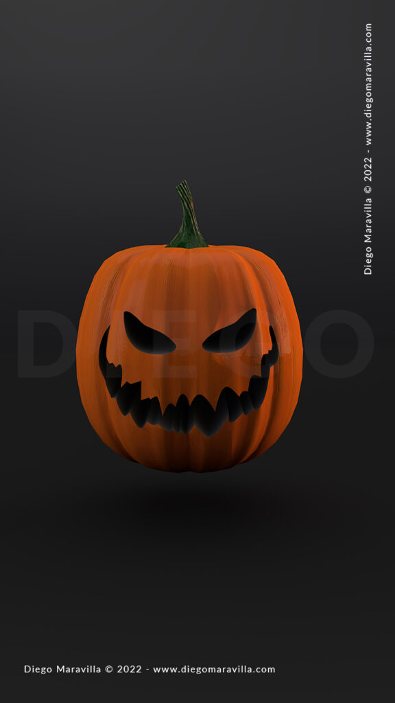 Scary face of halloween pumpkin