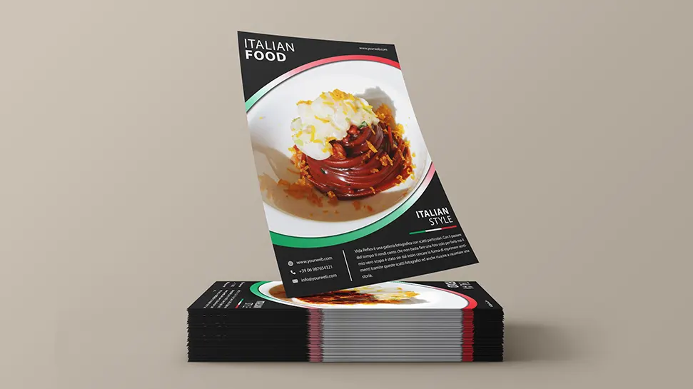 Flyer template PSD free - Italian Food - Formato Standard A4