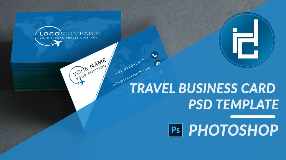Travel business card - PSD Template: 85mm x 55mm
