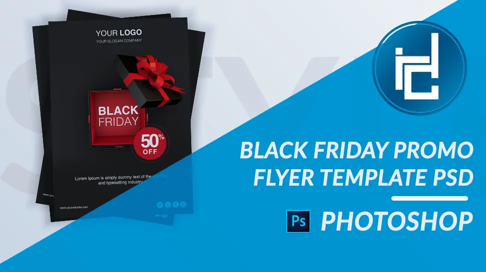 Black friday PSD flyer photoshop template: A4 210mm x 297mm