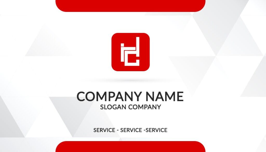 Red business card - psd template