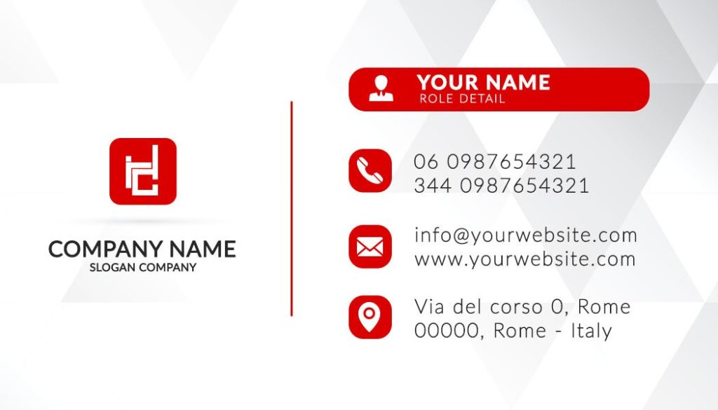 Red business card - psd template