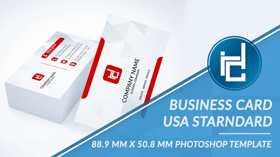 Red business card - psd template 88.9mm x 50.8mm