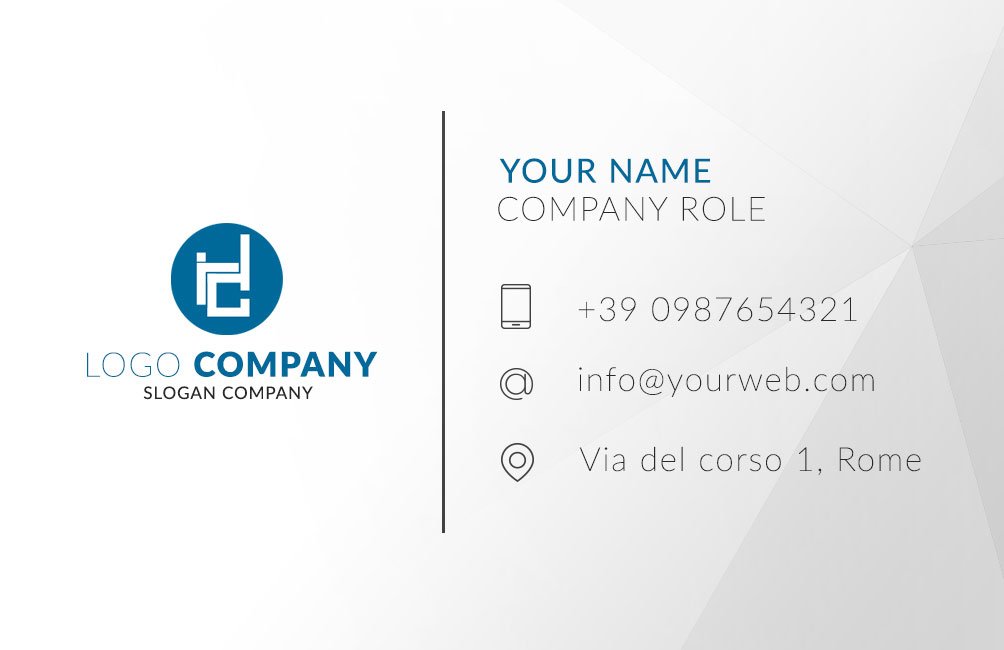 Blue business card