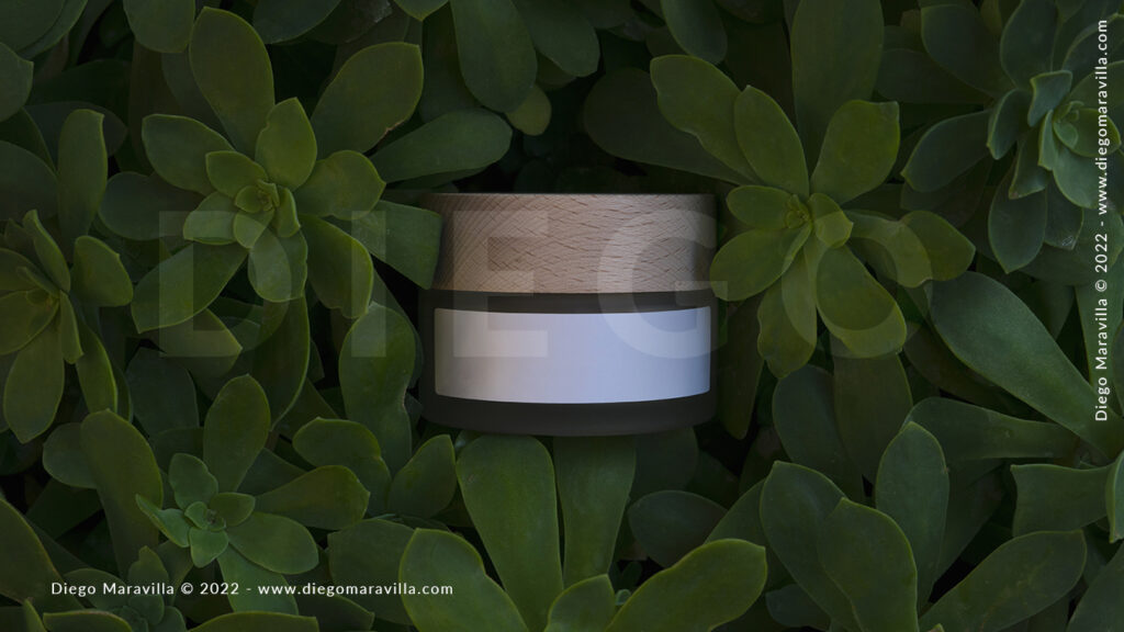 cream jar mockup with white label