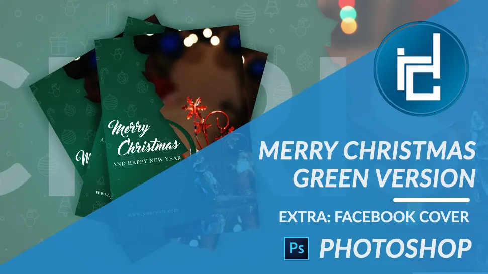 Merry christmas flyer green version – Free PSD template A5