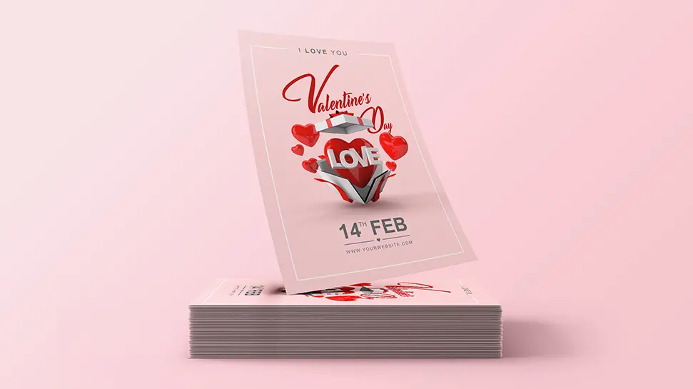 San Valentines flyer - PSD template A4 210x297mm
