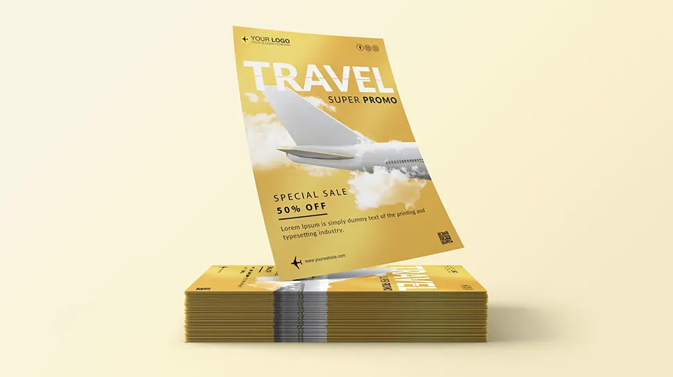 A4 travel flyer super promo for business agency travel