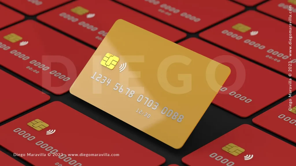 Gold credit card a 3d finance concept