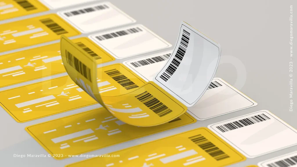 Tiket boarding pass a travel concept