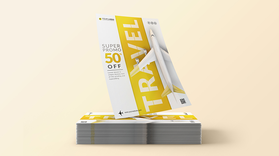 Business travel flyer template for agency travel