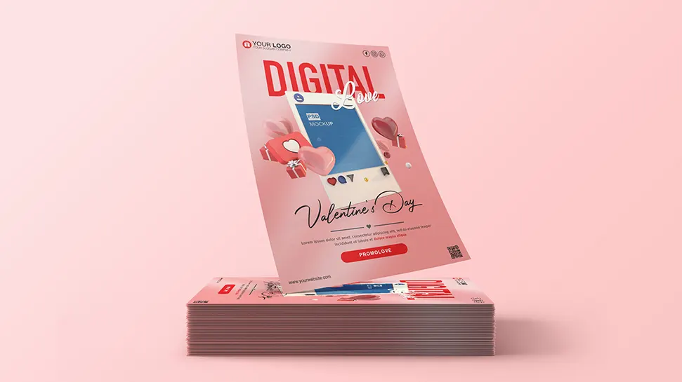 Digital love flyer for valentines day