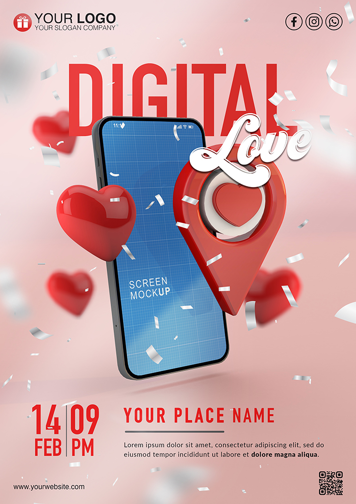 Digital love poster