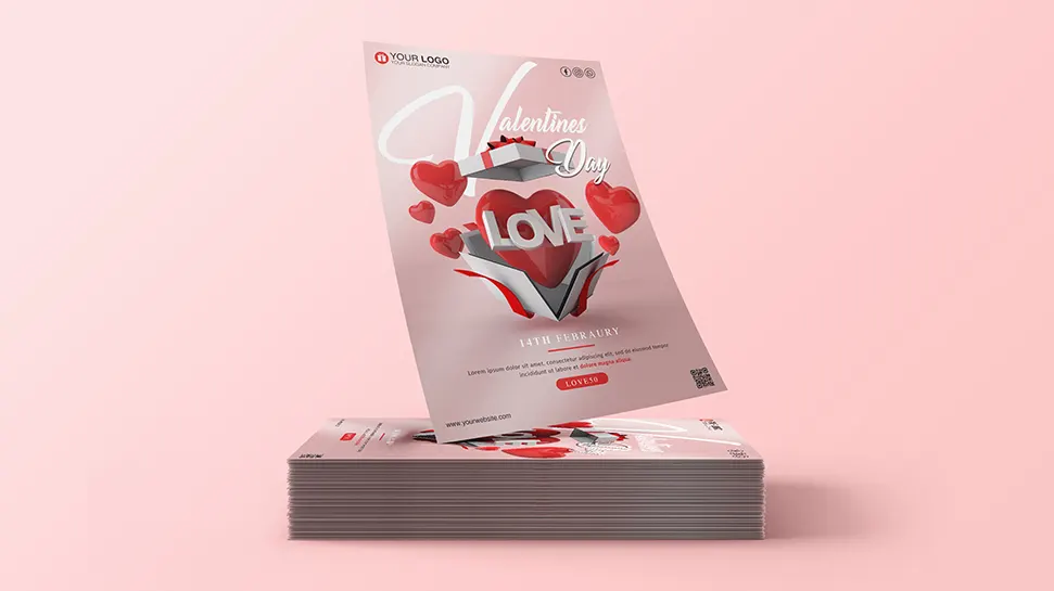 Love flyer surprise valentines day - PSD Template