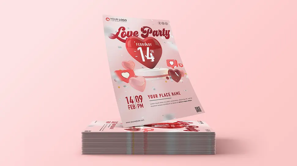 Love party poster for valentines day