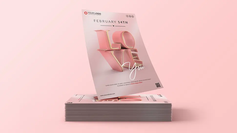 Love poster PSD template