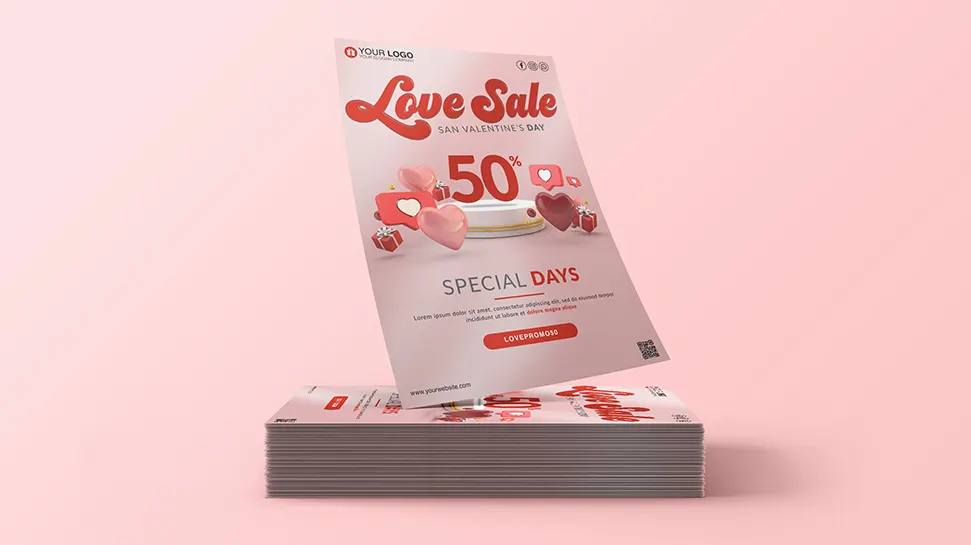 Love sale flyer - PSD Template