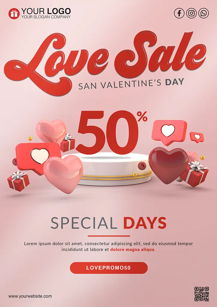 Love sale flyer template