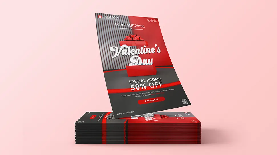 Love surprise flyer template promo