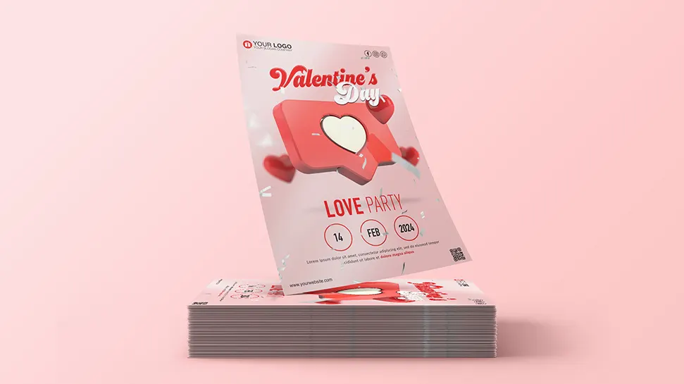 Party love poster template for valentines day