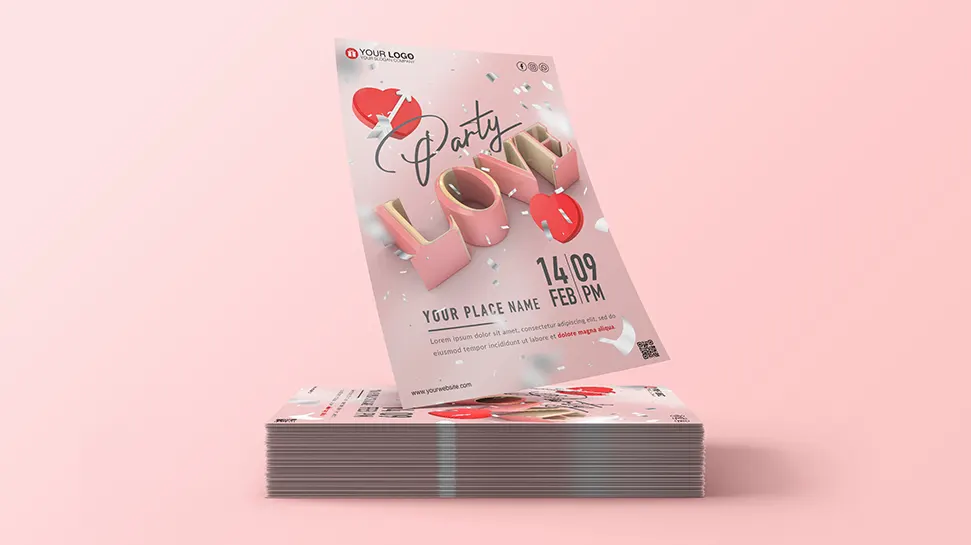 Party love poster - PSD Template