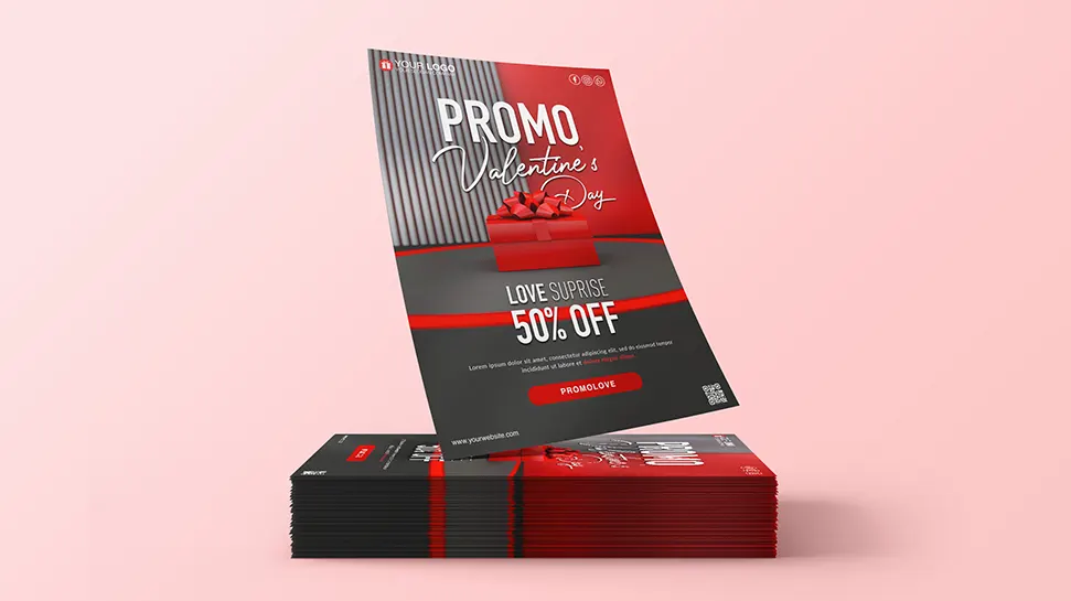 Promo valentines day a love flyer Template