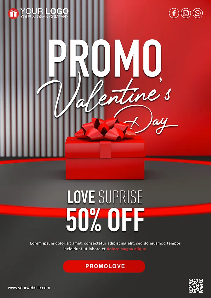 Promo valentines day a love flyer