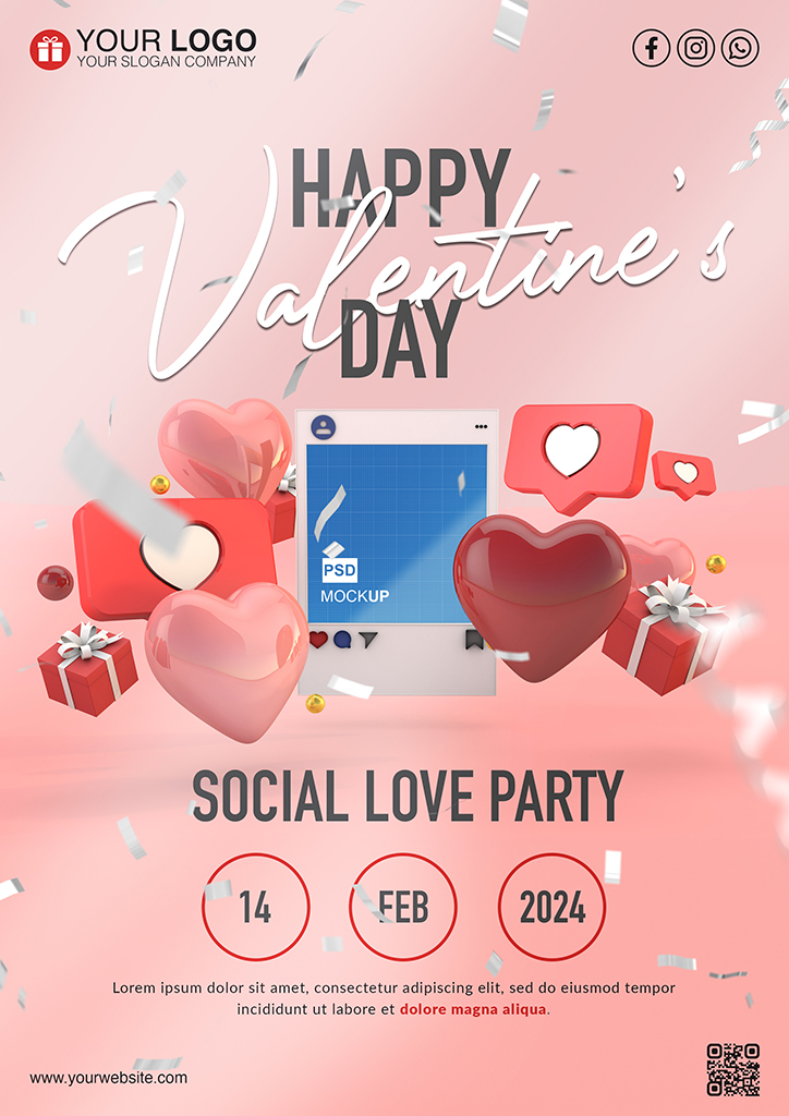 Social love party flyer
