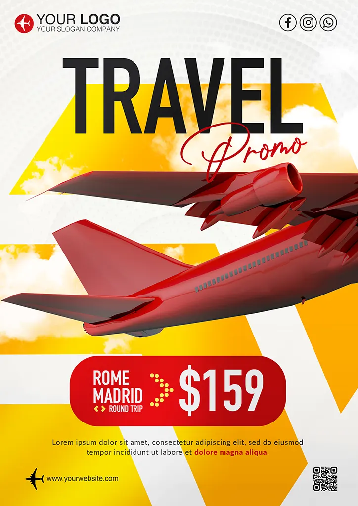 Travel promo flyer template