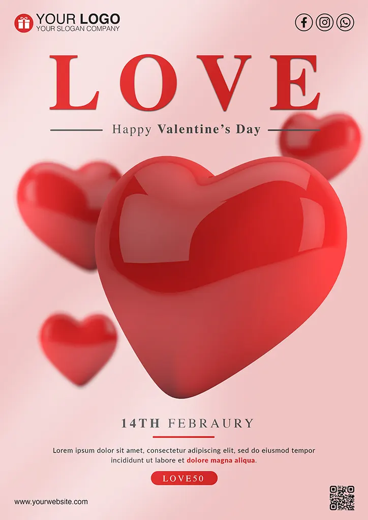 Valentines day flyer a love concept