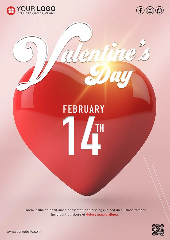 Valentines day flyer template
