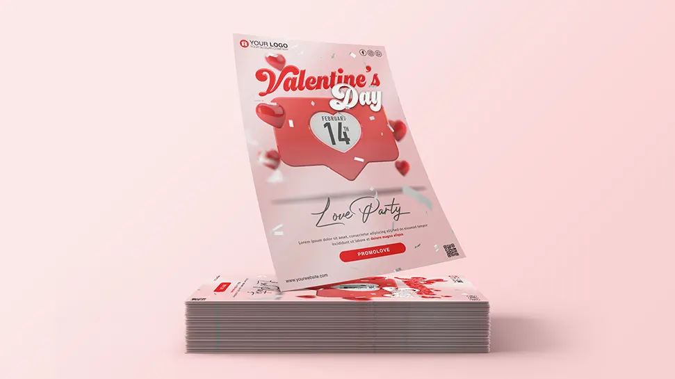 Valentines day flyer template