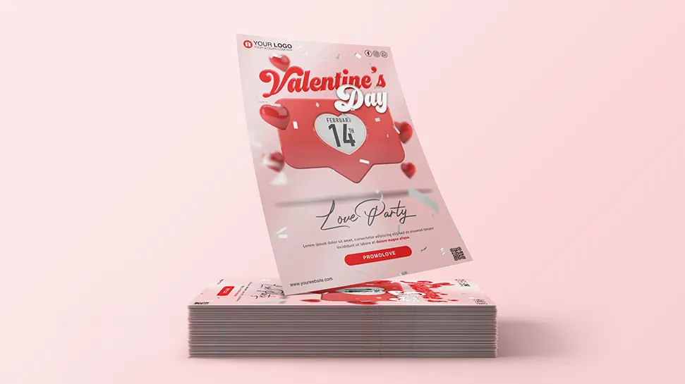 Valentines day flyer - PSD template