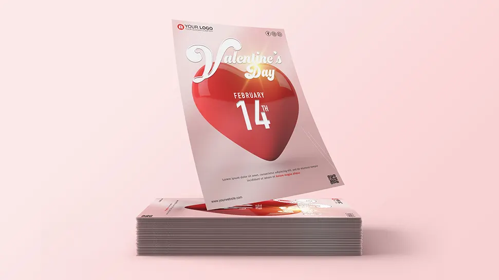 Valentines day flyer template