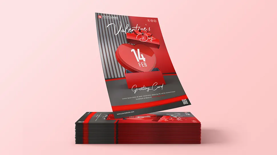 Valentines day greeting card template