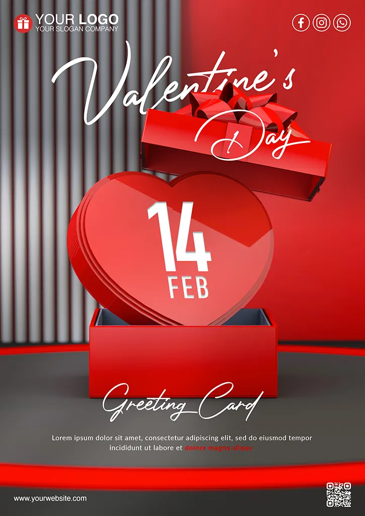 Valentines day greeting card template