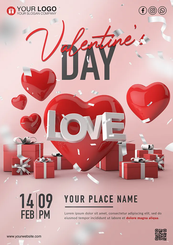Valentines day party flyer 