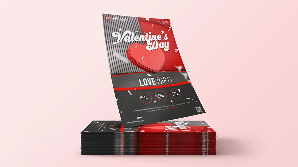 Valentines day party poster template